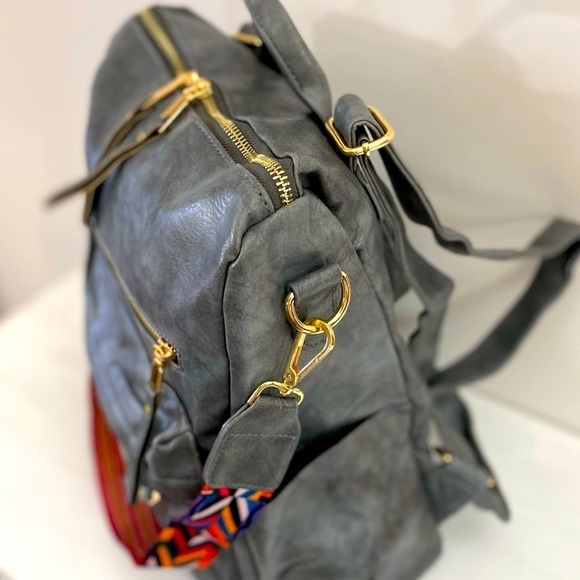 Brand NEW! Grey Camden Bag w/Aqua Geo Lavender Crossbody Strap💜💙 - Picture 11 of 16